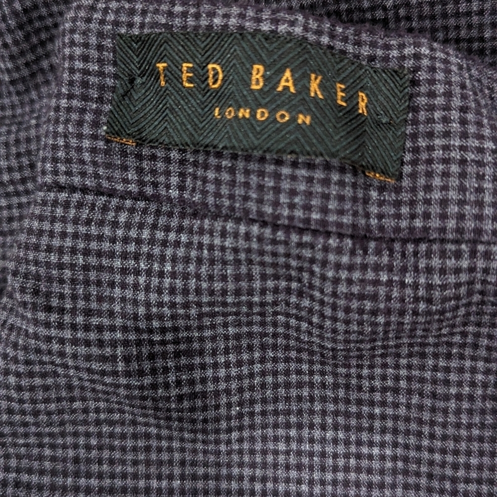 Ted Baker Men's Wool Purple Plaid Check Jem Pant Size 35R - Picture 6 of 11